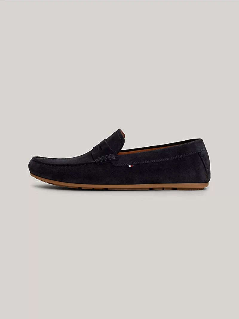Tommy Hilfiger Erkek Lacivert Süet Günlük Loafer Ayakkabı