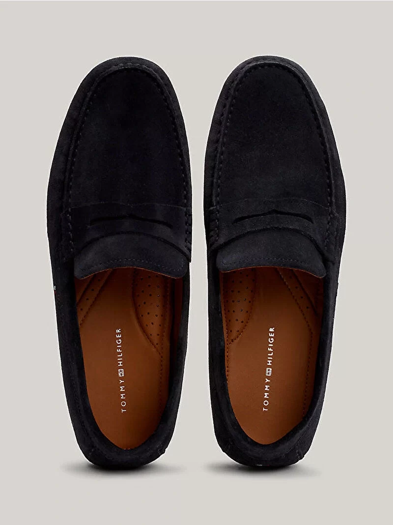 Tommy Hilfiger Erkek Lacivert Süet Günlük Loafer Ayakkabı