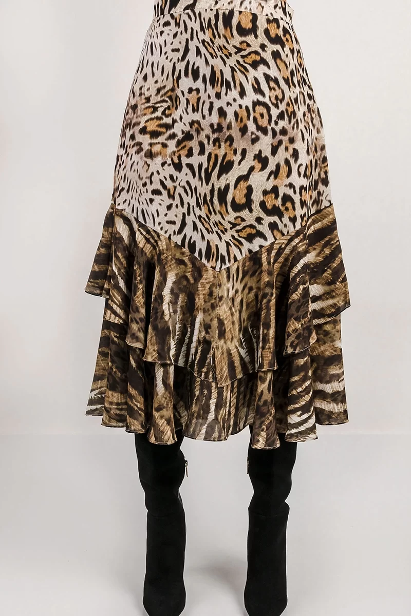 Guess Chantal Flare Mıdı Skırt Kadın Çok Renkli Etek W4BD83WGLA2-P8EW