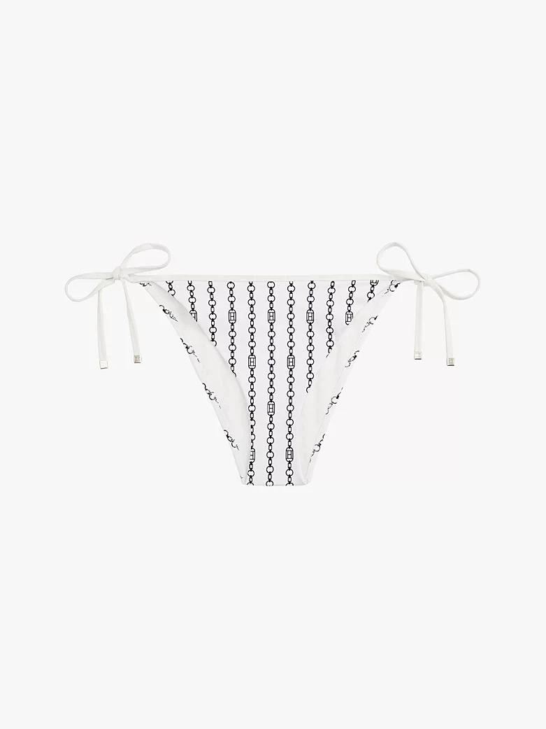 Tommy Hilfiger Kadın Desenli İpli Yan Bağlamalı Bikini Altı