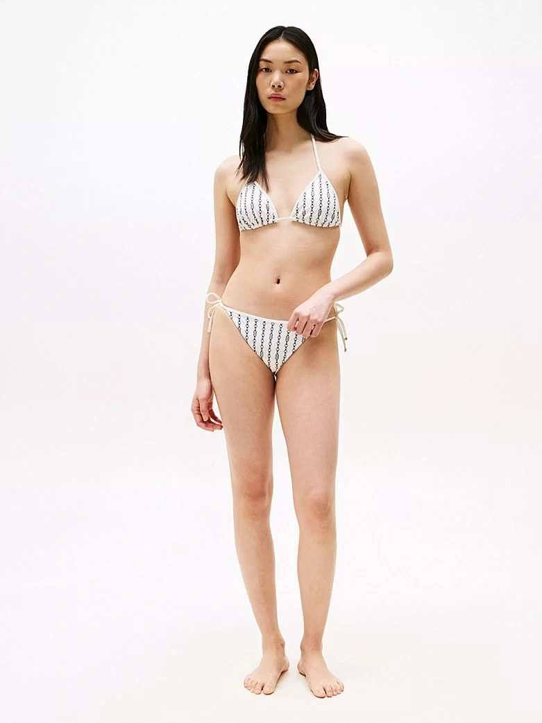 Tommy Hilfiger Kadın Desenli İpli Yan Bağlamalı Bikini Altı