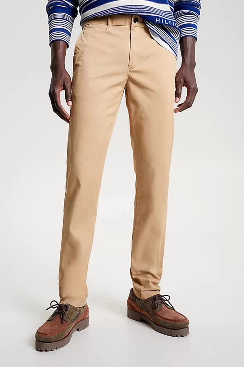 Tommy Hilfiger Erkek Slim Fit Bej Pantolon