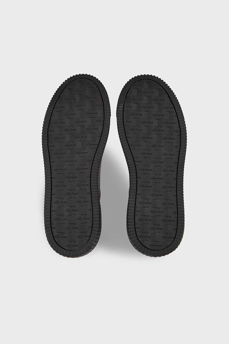 Calvin Klein Erkek Siyah Deri CK  Logolu Sneaker