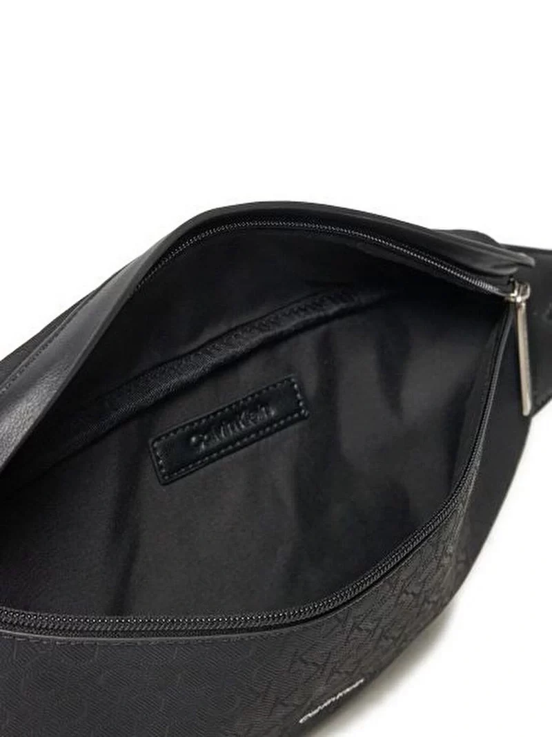 Calvin Klein Erkek CK Desenli Siyah Bel Çantası