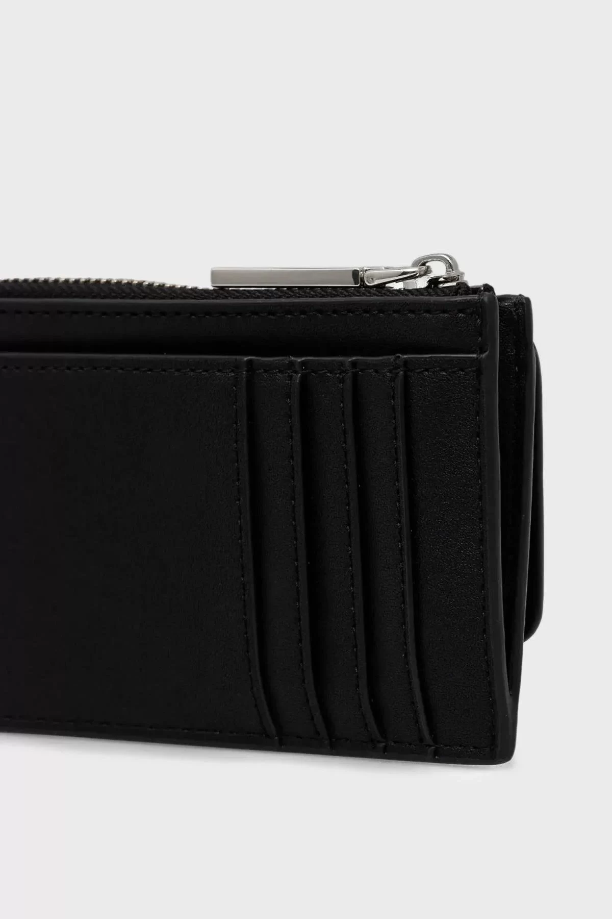 Calvin  Klein Kadın Logo Baskılı Fermuarlı  Siyah Cüzdan