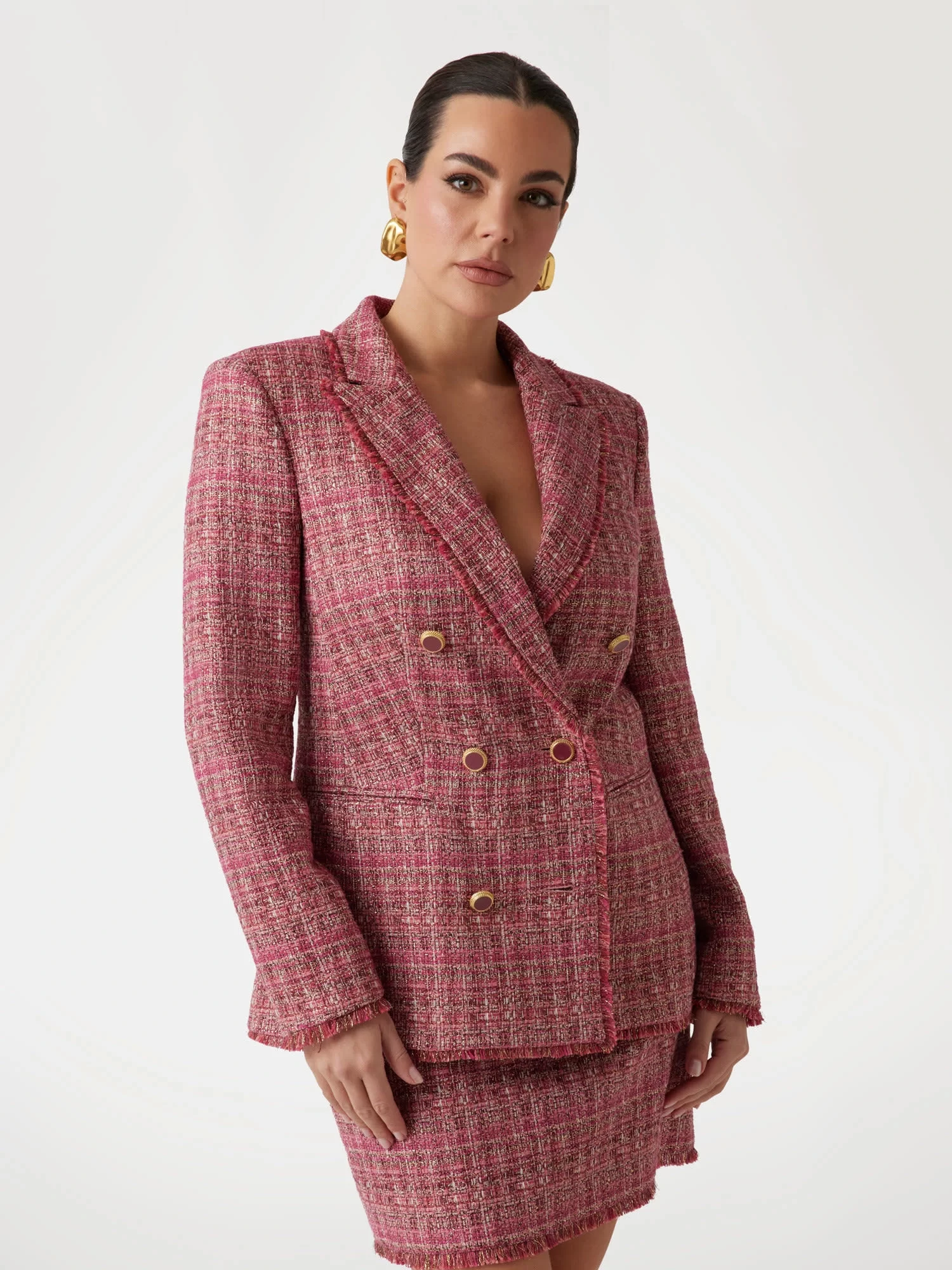 Guess Claudıa Double Breast Blazer Kadın Multicolor Blazer Ceket 5GGN157302A-F8NP