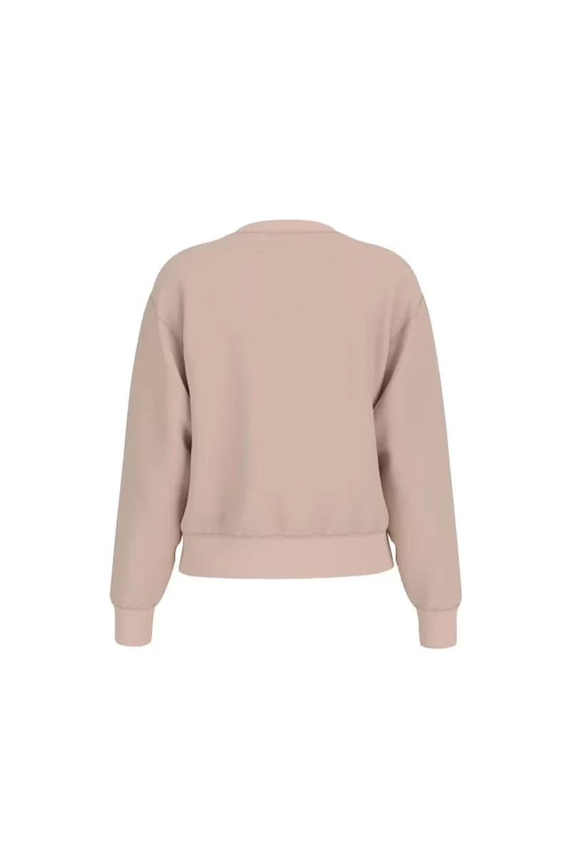 Guess Cn Peony Logo Fleece Kadın Bej Sweatshirt W5RQ05K7EX1-G1DP