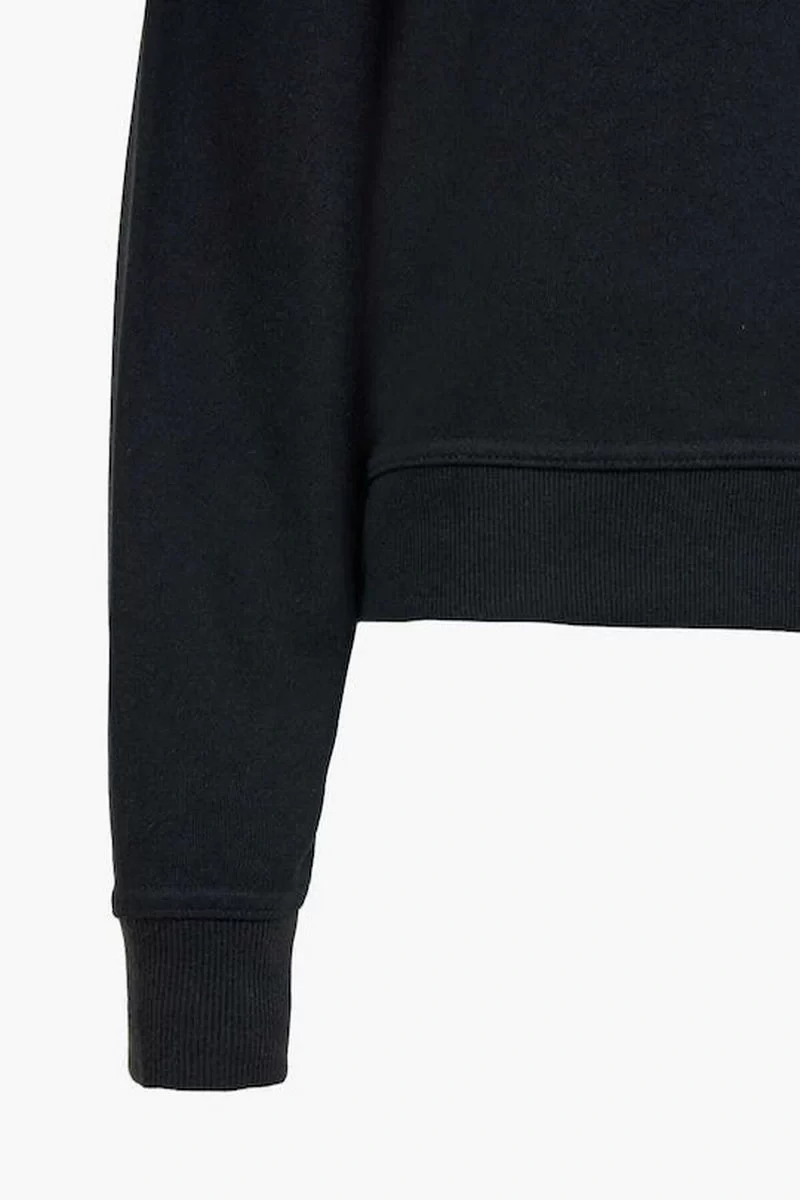 Guess Cn Python Trıangle Logo Flecee Kadın Siyah Sweatshirt W5RQ09K8802-JBLK