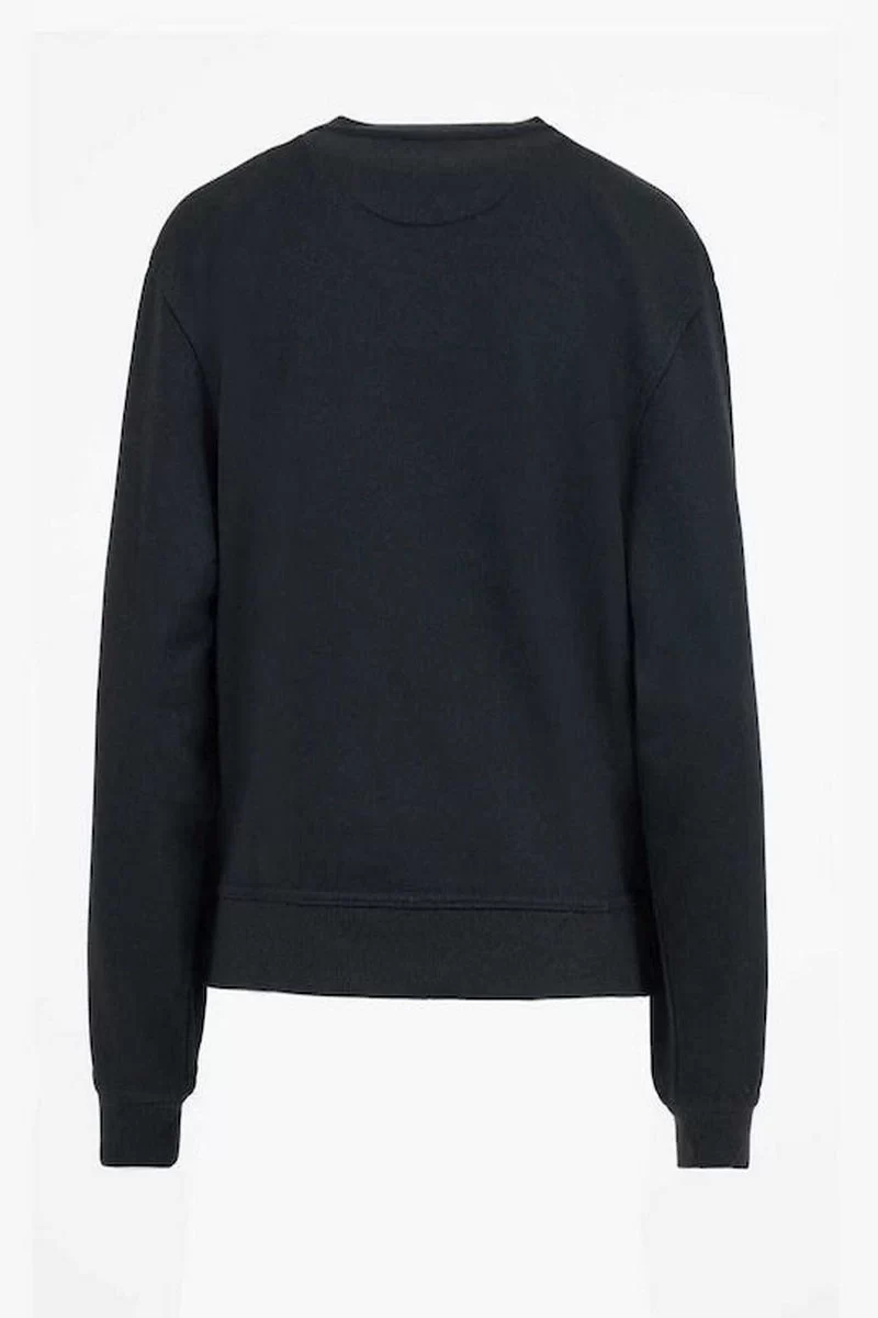 Guess Cn Python Trıangle Logo Flecee Kadın Siyah Sweatshirt W5RQ09K8802-JBLK