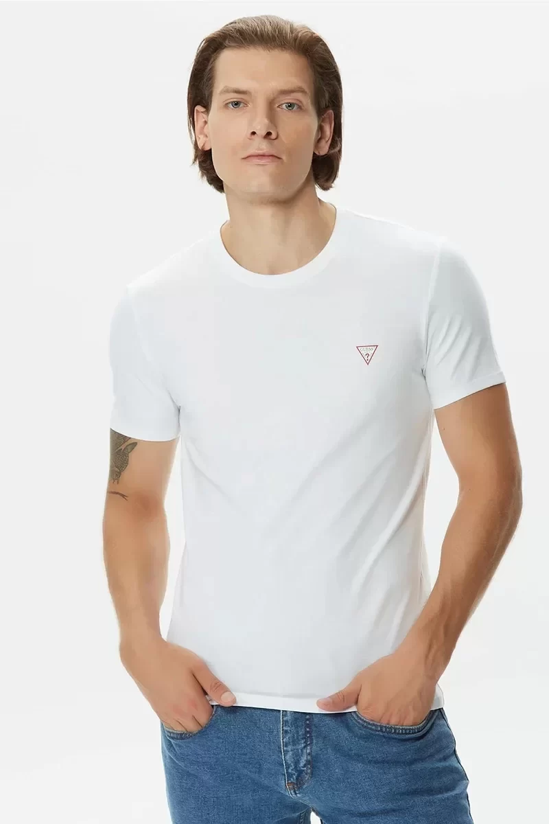 Guess Cn Ss Core Tee Str Erkek Beyaz T-Shirt M2YI24J1314-G011