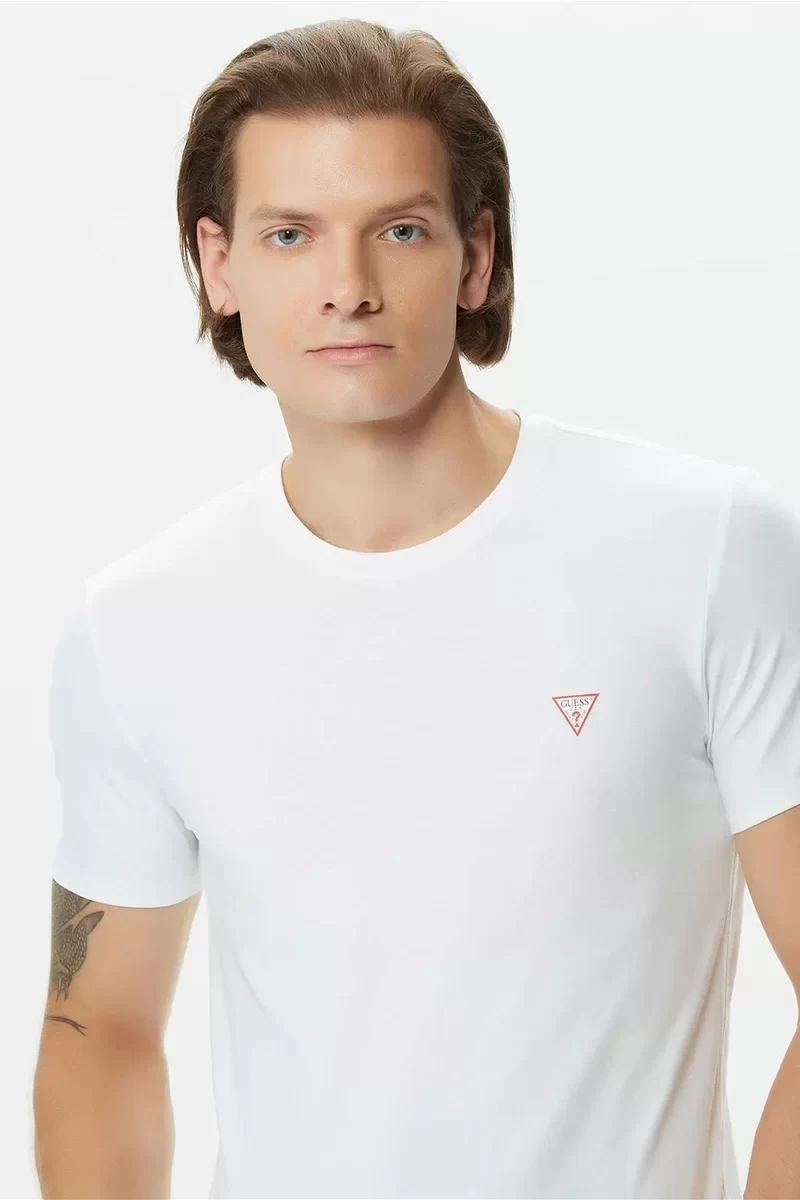 Guess Cn Ss Core Tee Str Erkek Beyaz T-Shirt M2YI24J1314-G011