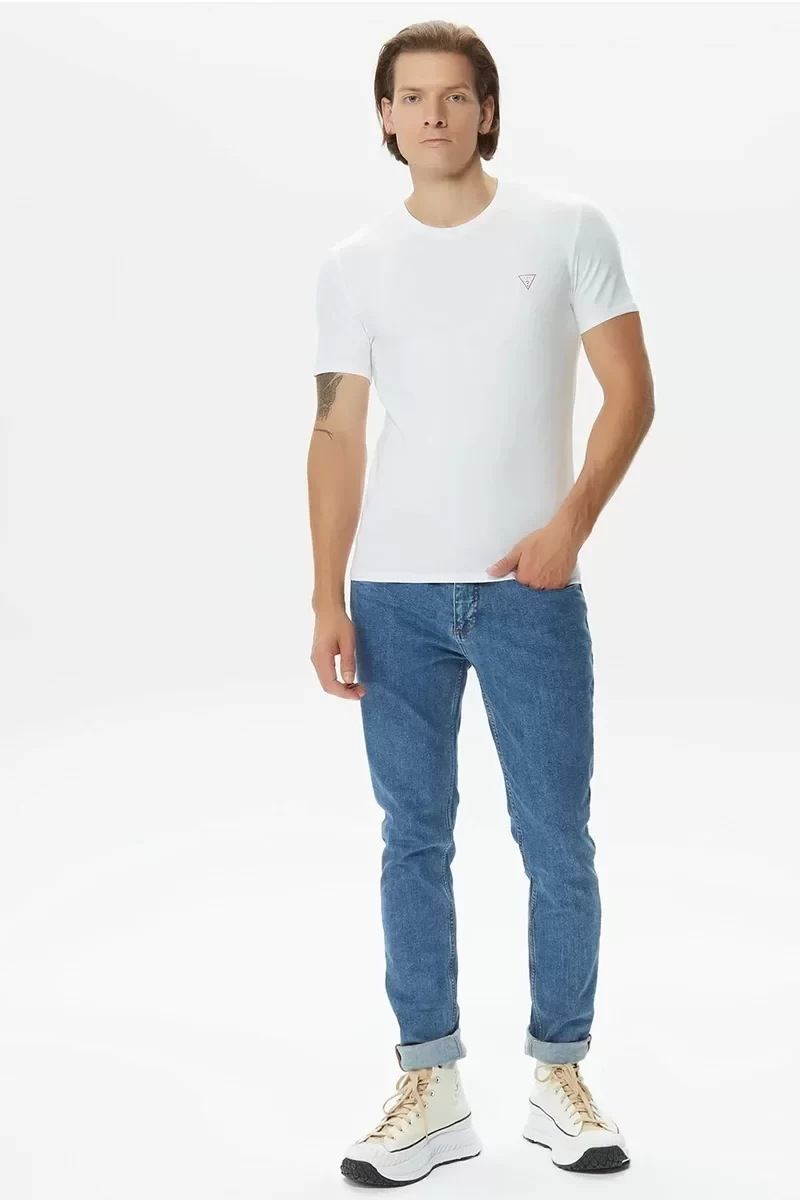 Guess Cn Ss Core Tee Str Erkek Beyaz T-Shirt M2YI24J1314-G011