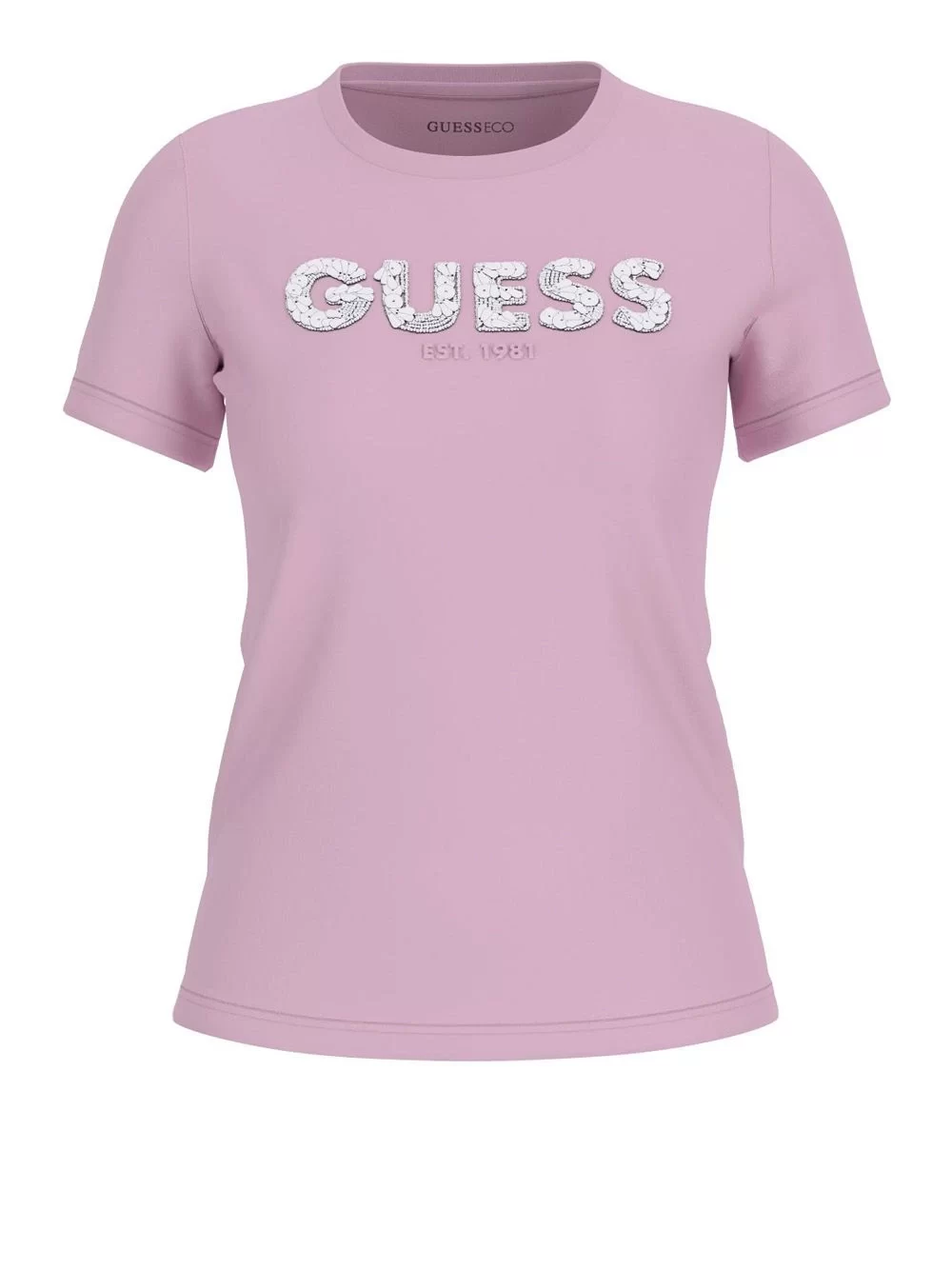 Guess Cn Ss Logo Segquıns Tee Kadın Lila T-Shirt W5GI17J1314-G4Q4