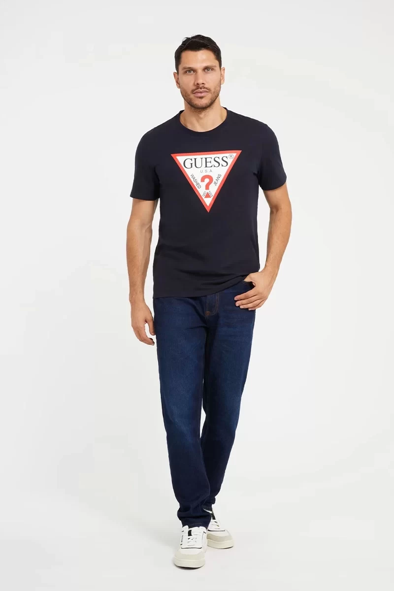 Guess Cn Ss Orıgınal Logo Tee Erkek Lacivert T-Shirt M2YI71I3Z14-G7V2
