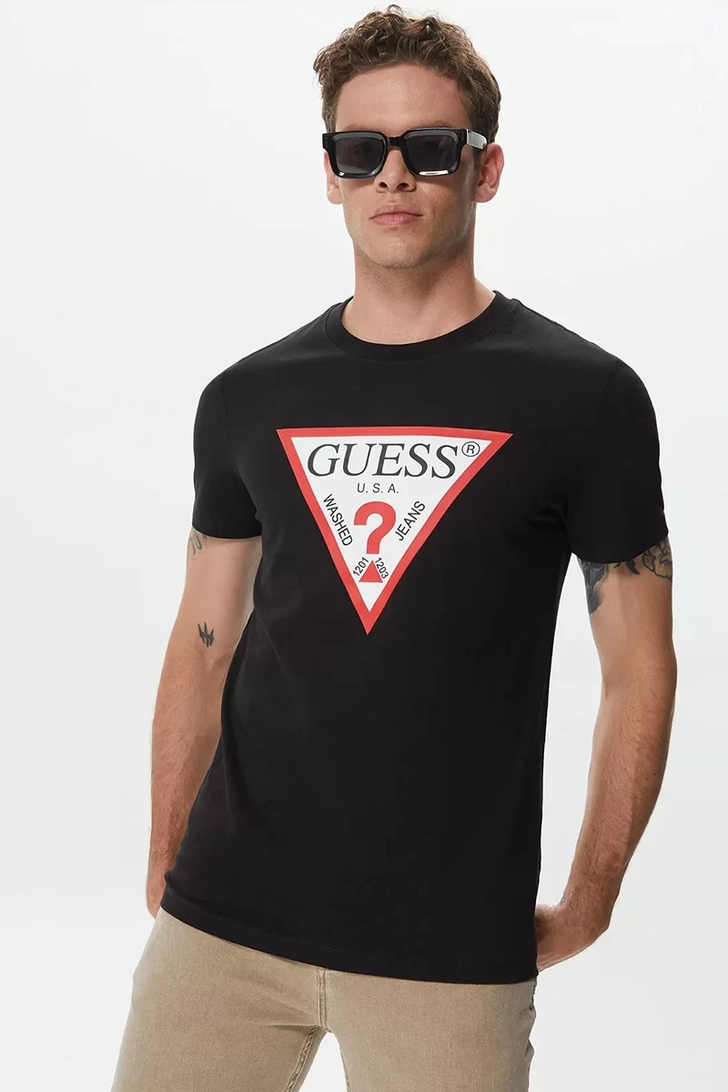 Guess Cn Ss Orıgınal Logo Tee Erkek Siyah T-Shirt M2YI71I3Z14-JBLK