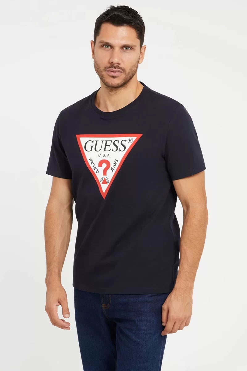 Guess Cn Ss Orıgınal Logo Tee Erkek Lacivert T-Shirt M2YI71I3Z14-G7V2