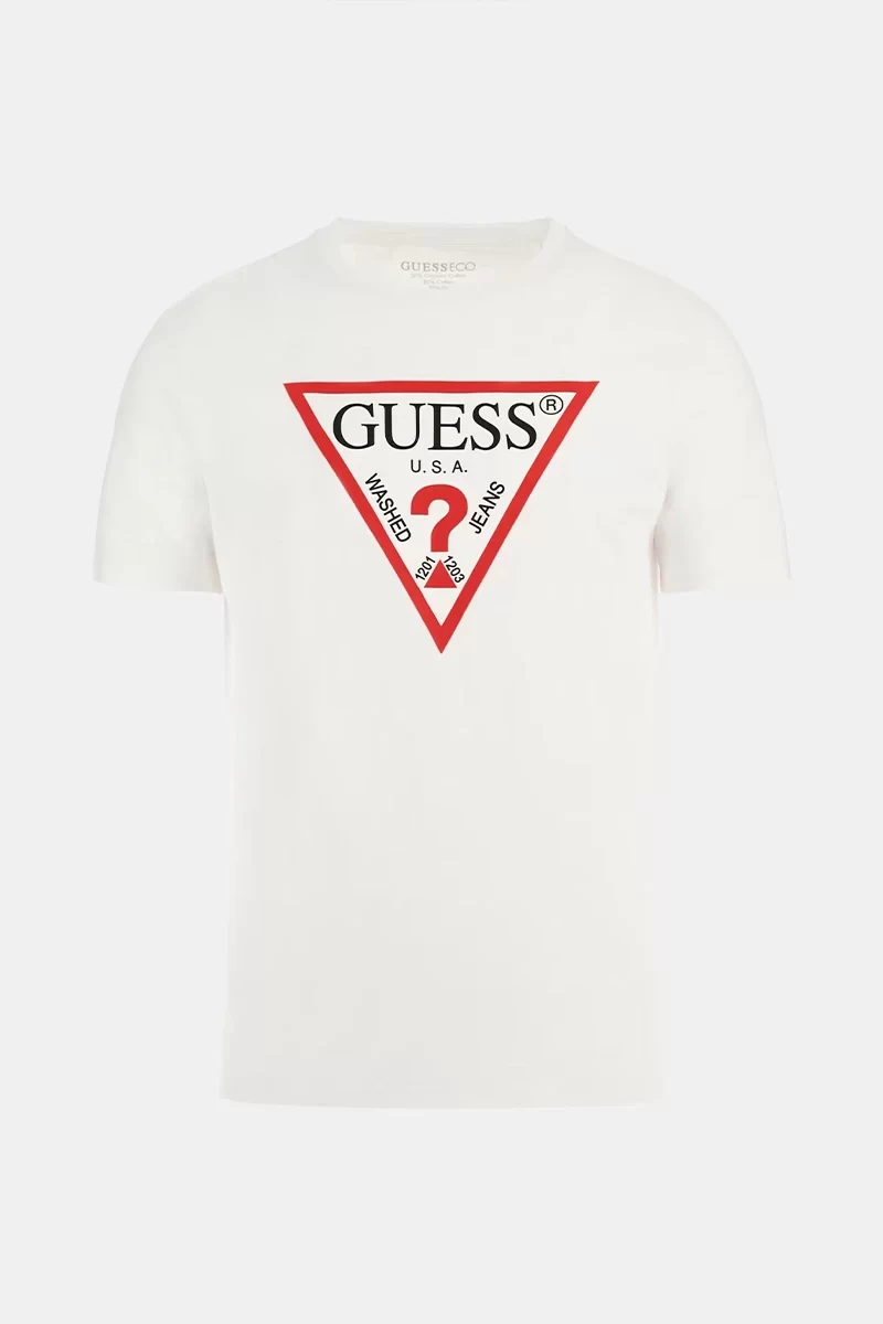 Guess Cn Ss Orıgınal Logo Tee Erkek Beyaz T-Shirt M2YI71I3Z14-G011