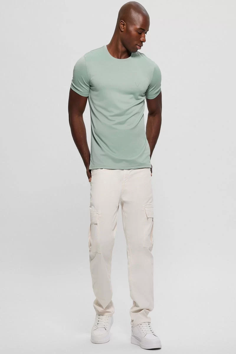 Guess Cn Ss Tech Stretch Tee Erkek Gri T-Shirt M4YI60KCBM0-G9L8