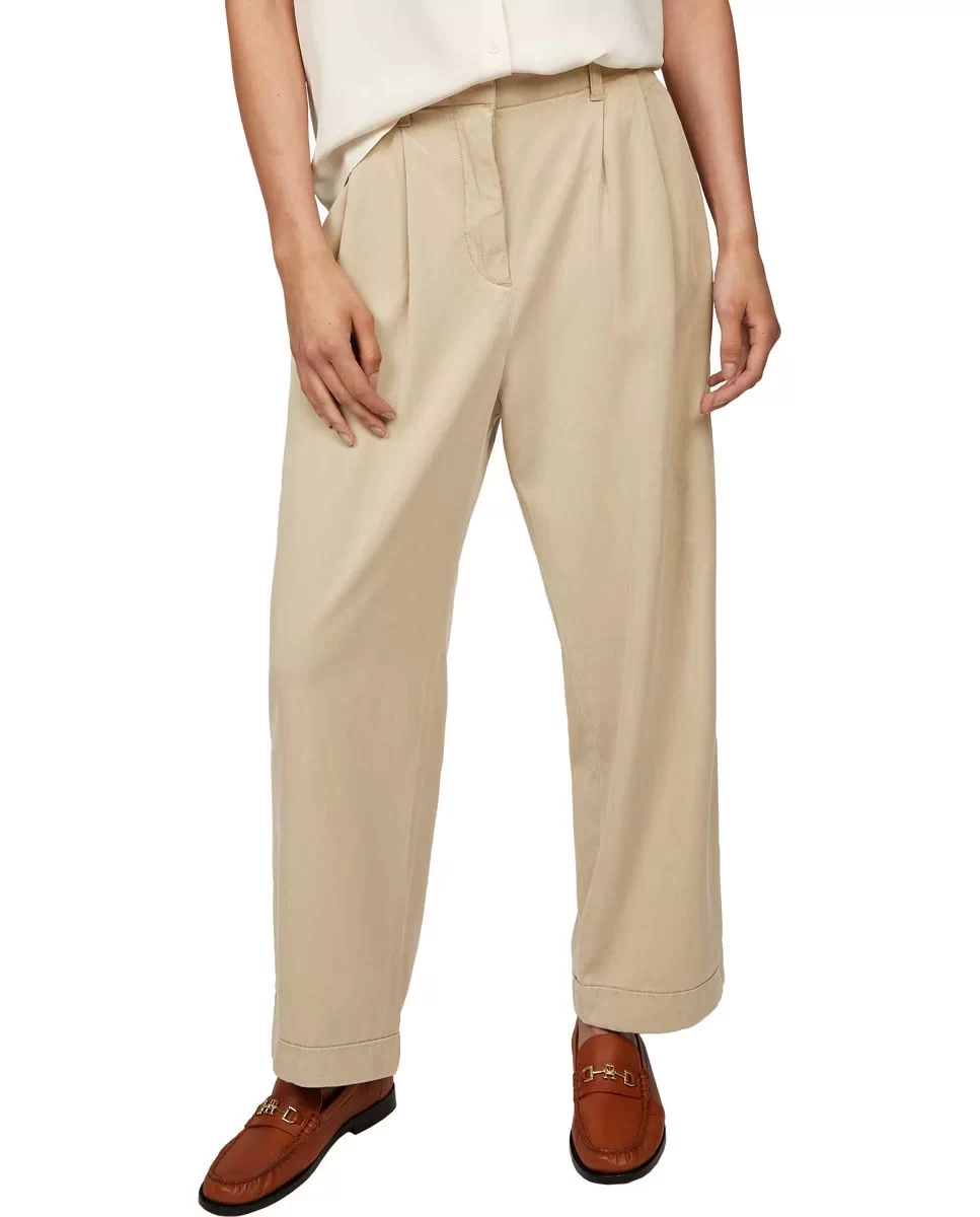 Tommy Hilfiger Kadın Bej Rahat Kesim Lastikli Chino Pantolon