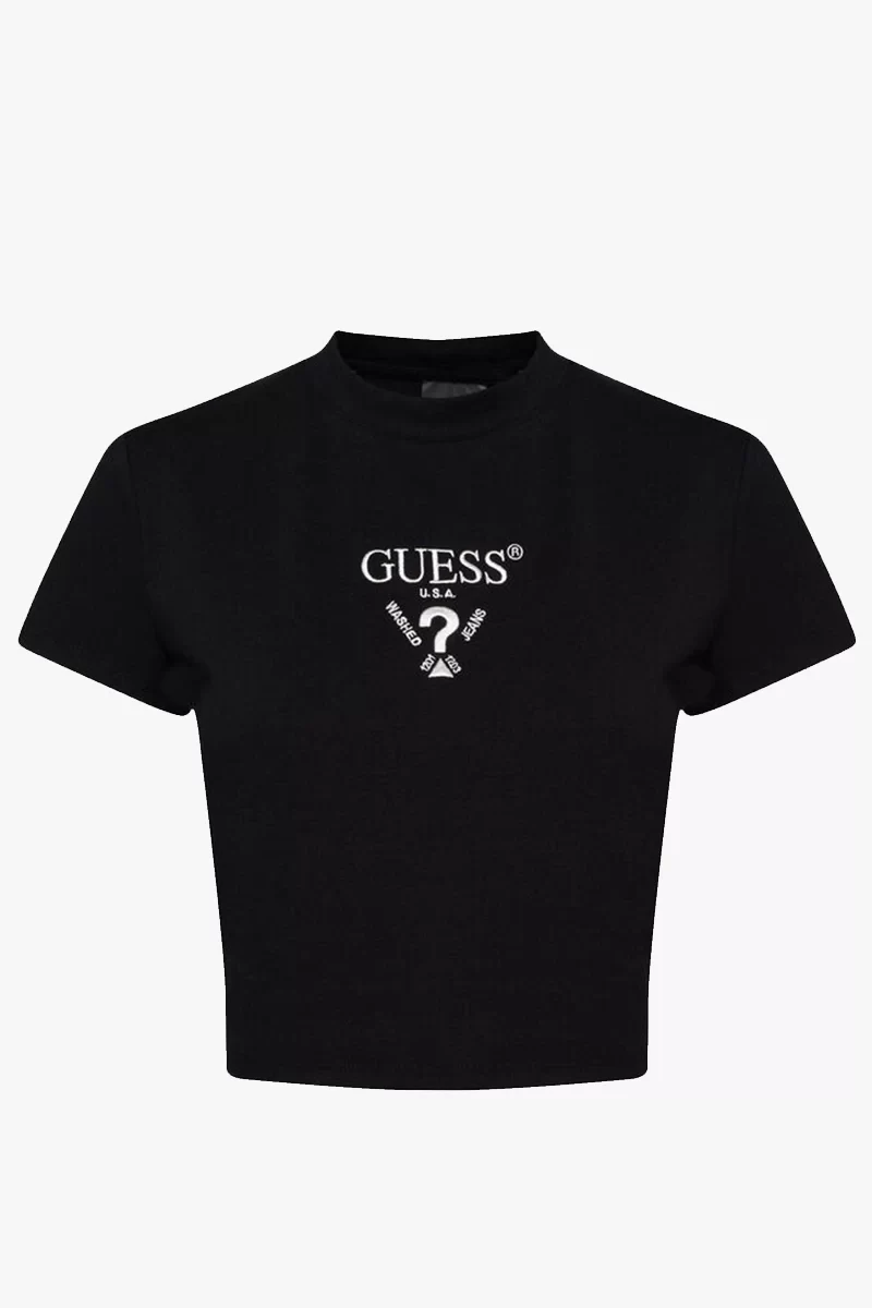 Guess Colette Crop Tee Kadın Siyah Crop V4YI20KCDH1-JBLK