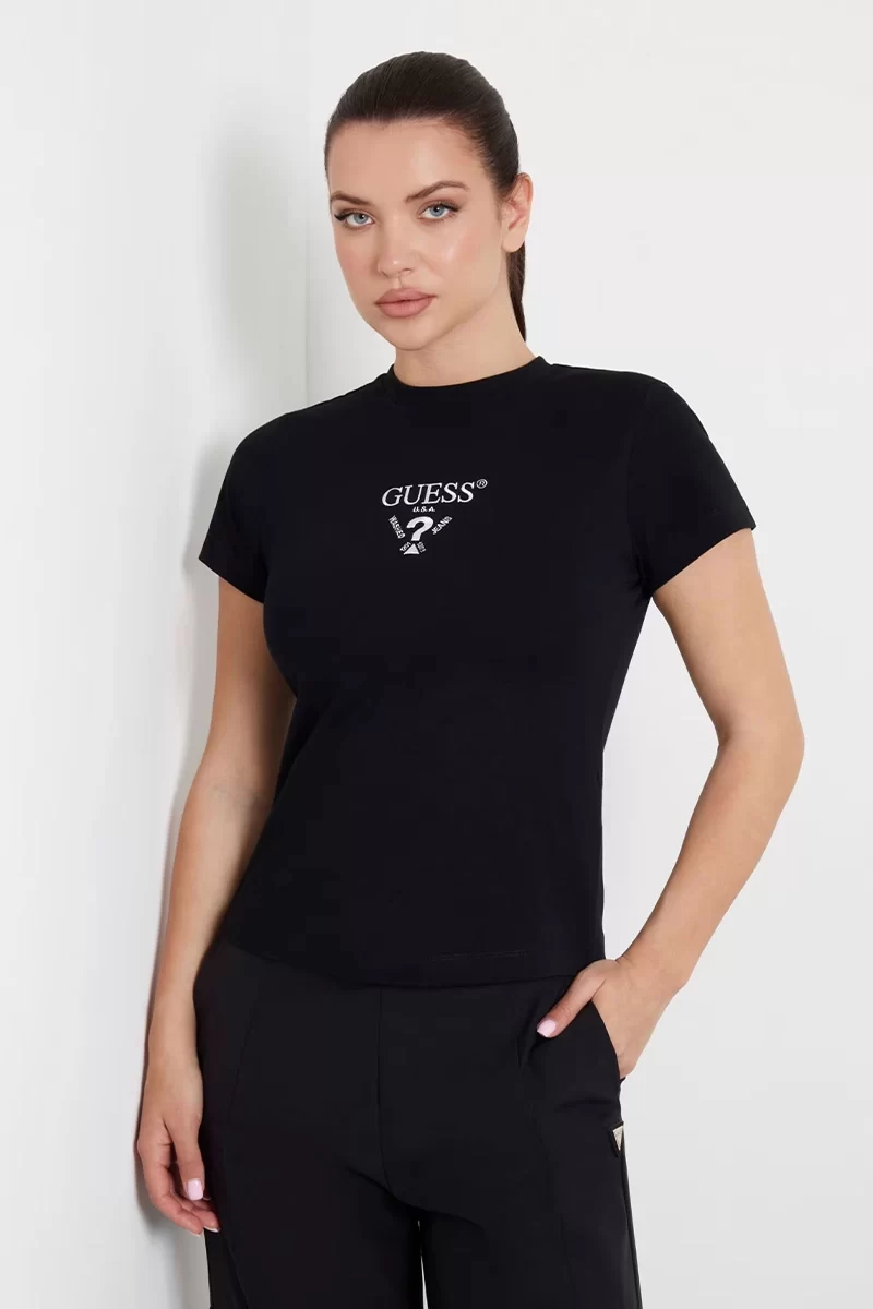 Guess Colette Ss Tee Kadın Siyah T-Shirt V4YI21KCDH1-JBLK