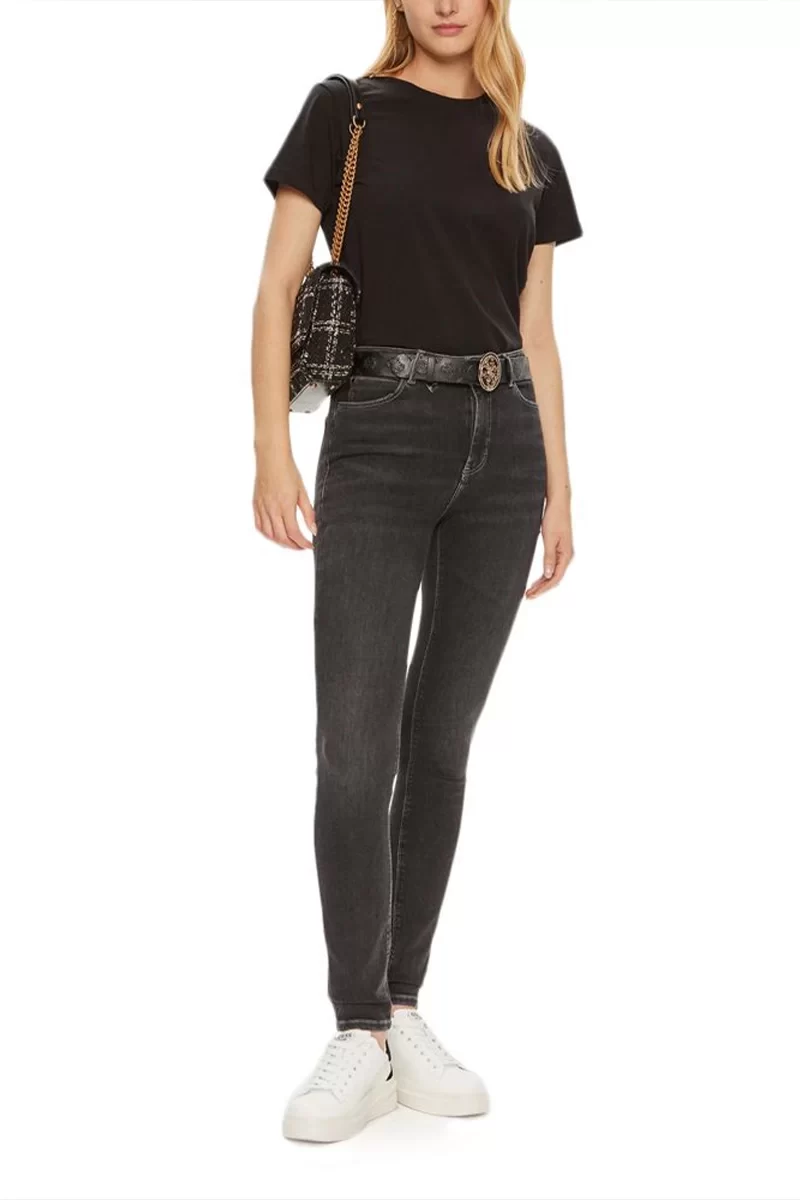 Guess Kadın Siyah Logolu T-Shirt