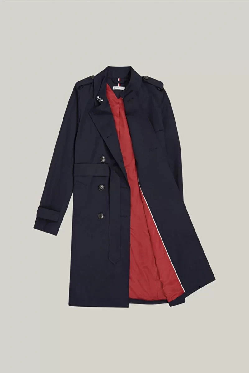 Tommy Hilfiger Kadın  Cotton db Slim Fit Trençkot