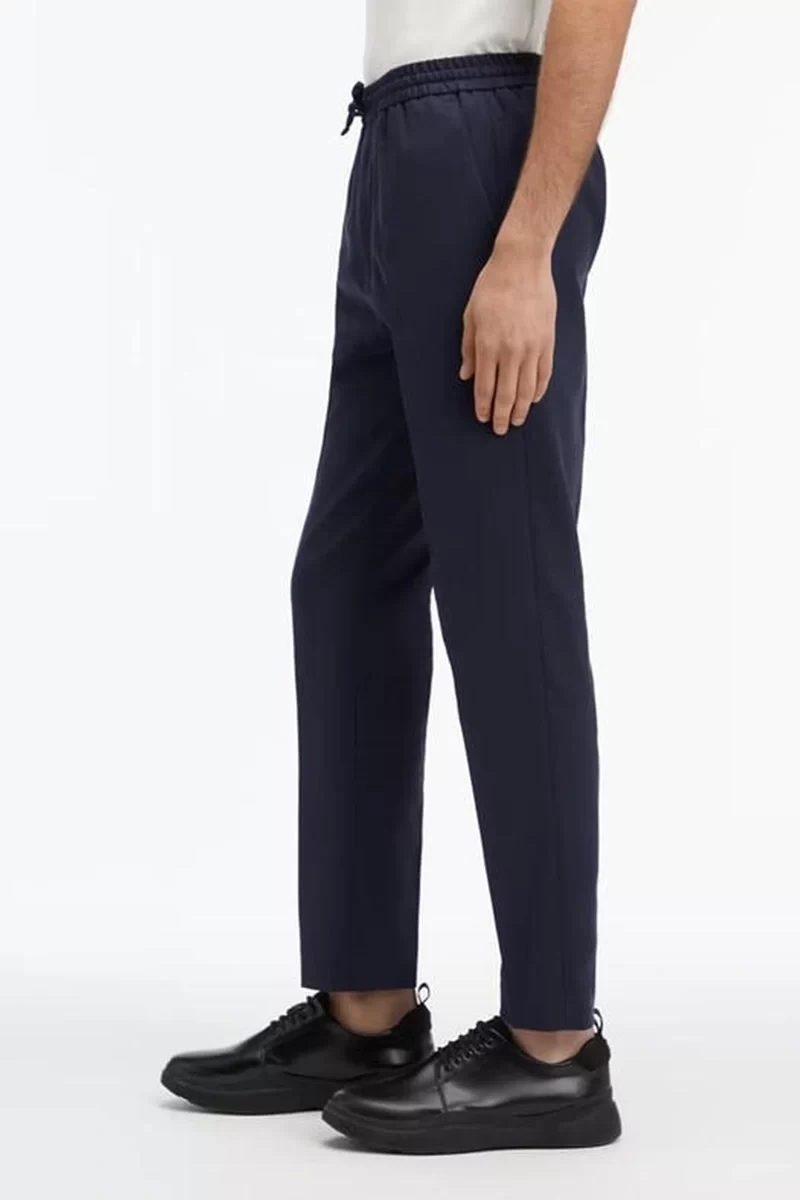 Calvin Klein Erkek Lacivert İp Bağlamalı Jogger Pantolon