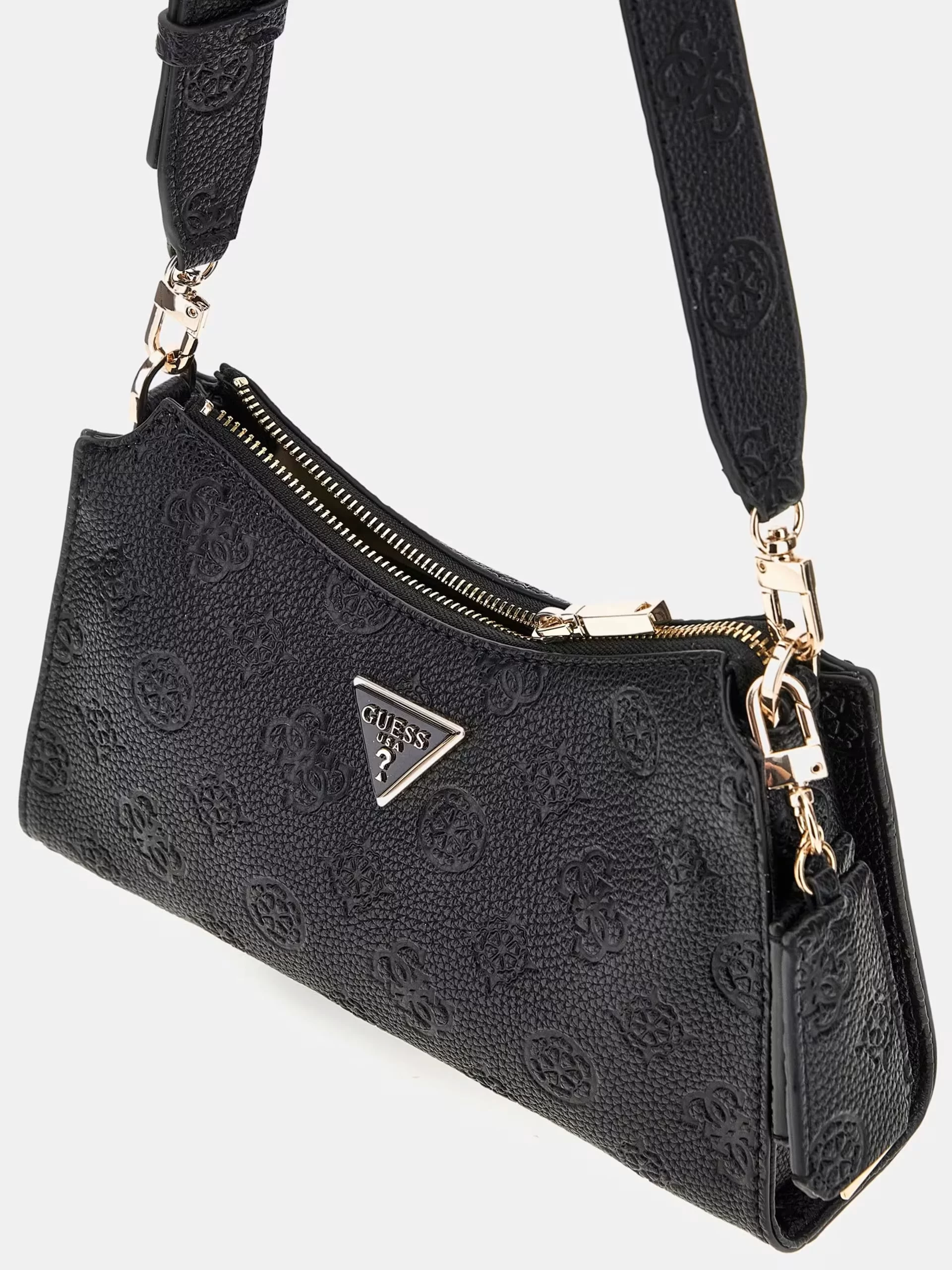 Guess Cresıdıa Top Zıp Shoulder Bag Kadın Siyah Omuz Çantası HWPG9349180-BLA