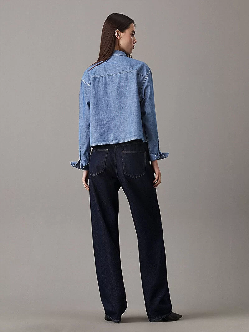 CK Jeans Kadın Cropped Dad Denim Gömlek J20J225011-1A4