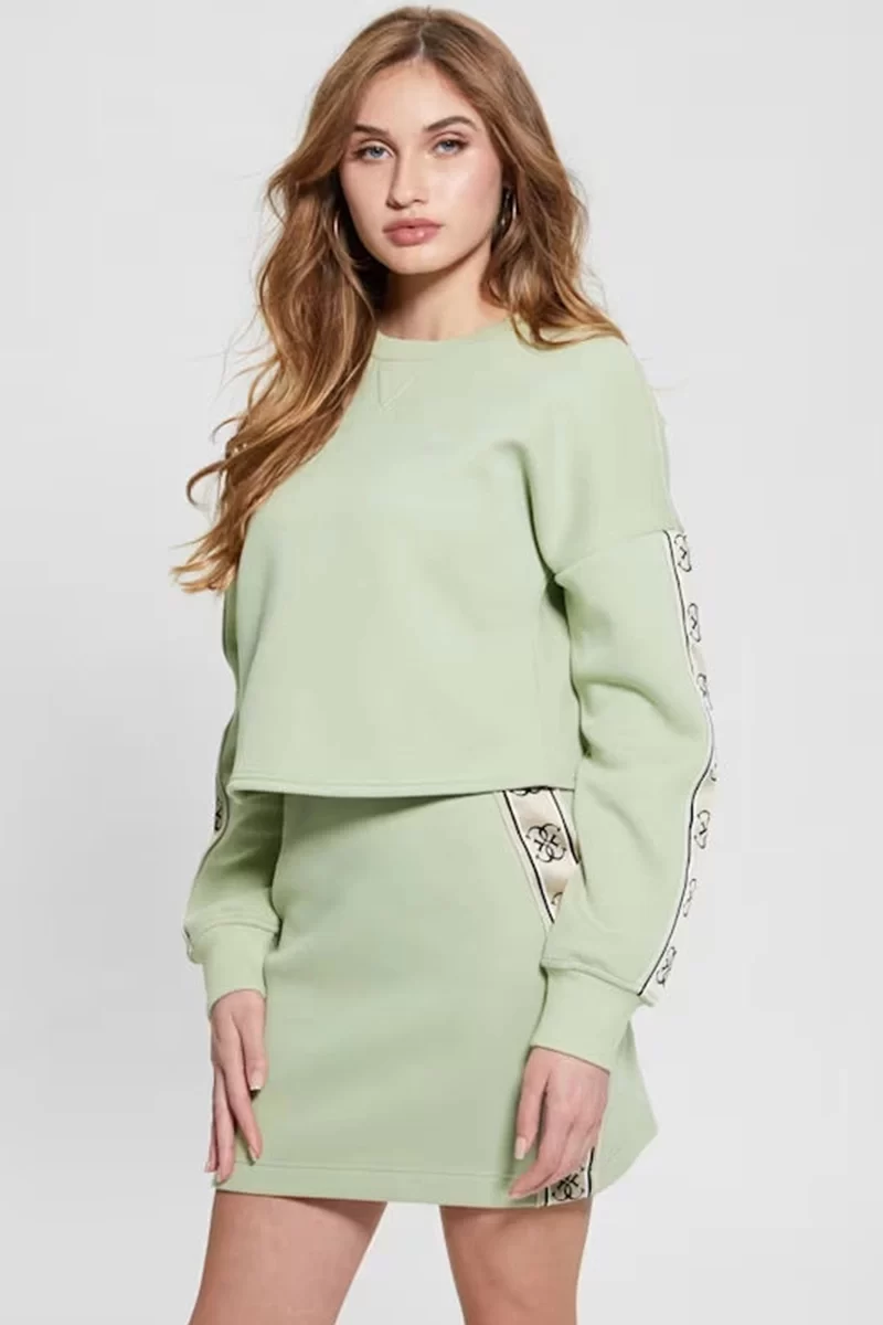 Guess Kadın Yeşil Cymone Logolu Sweatshirt