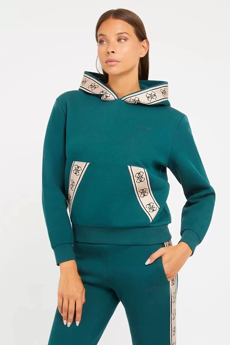 Guess Kadın Yeşil Cymone Logolu Sweatshirt