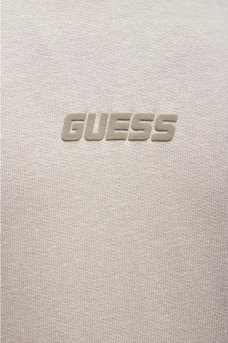 Guess Dalım Over Hooded Sweatshırt Erkek Krem Sweatshirt Z4BQ03K9V31-G1CA