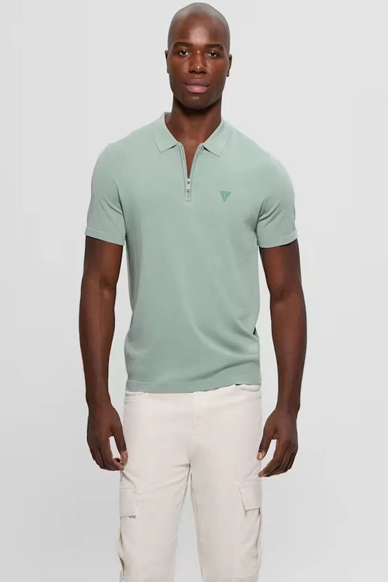 Guess Dane Tech Ss Polo Swtr Erkek Gri T-Shirt M4YR00Z3DM0-G9L8