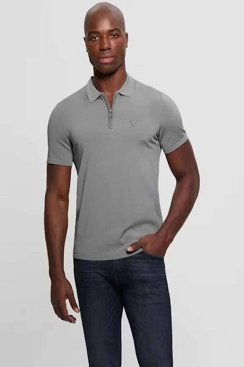 Guess Dane Tech Ss Polo Swtr Erkek Gri T-Shirt M4YR00Z3DM0-G9A4