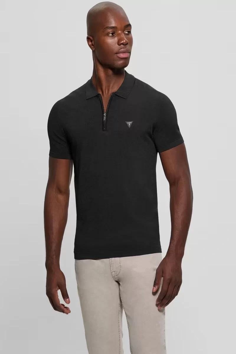 Guess Dane Tech Ss Polo Swtr Erkek Siyah T-Shirt M4YR00Z3DM0-JBLK