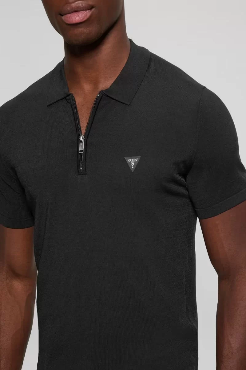 Guess Dane Tech Ss Polo Swtr Erkek Siyah T-Shirt M4YR00Z3DM0-JBLK