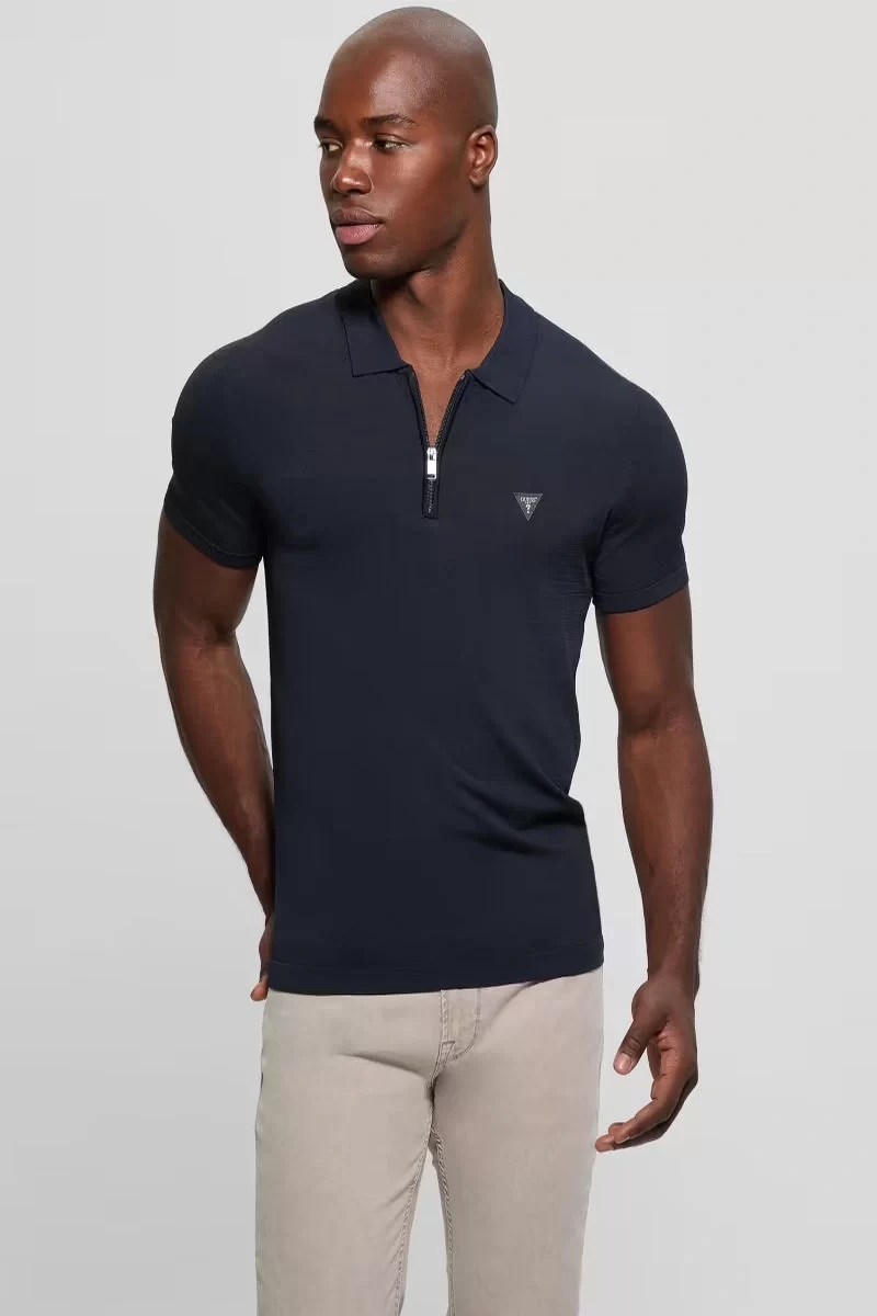 Guess Dane Tech Ss Polo Swtr Erkek Lacivert T-Shirt M4YR00Z3DM0-G7V2