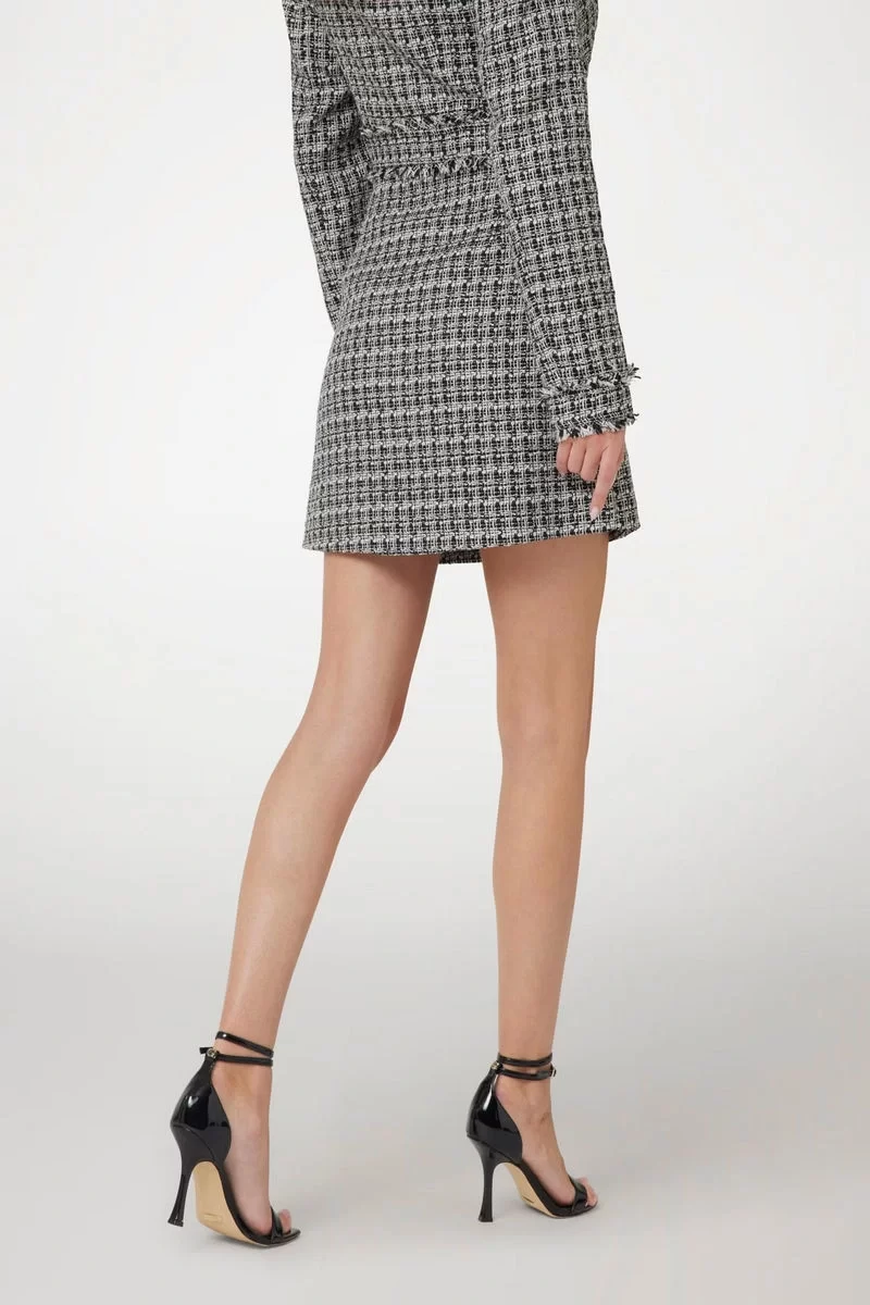 Guess Daphnee Mını Flap Skırt Kadın Siyah/Beyaz Etek W5RD63WGW82-F9RS
