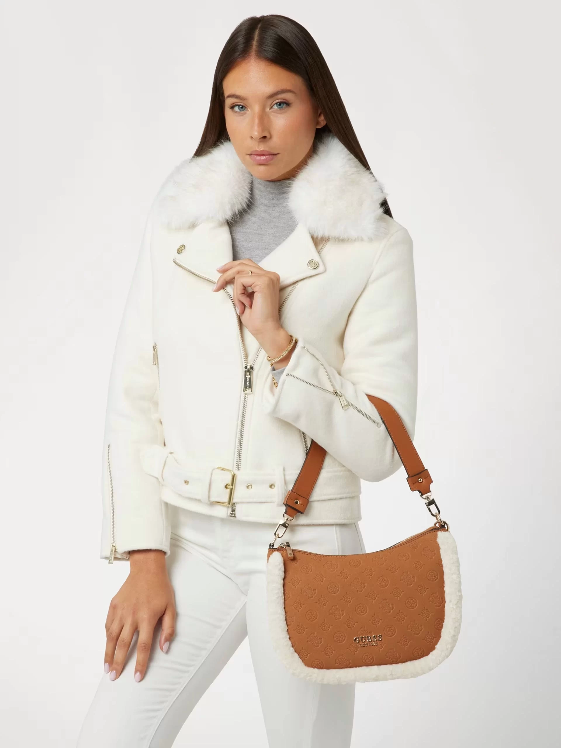Guess Davıka Hobo Kadın Taba Omuz Çantası HWPG9497020-COG