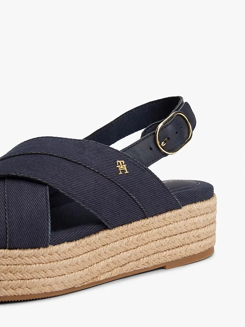 Tommy Hilfiger Kadın Denim Platform Espadril Sandalet