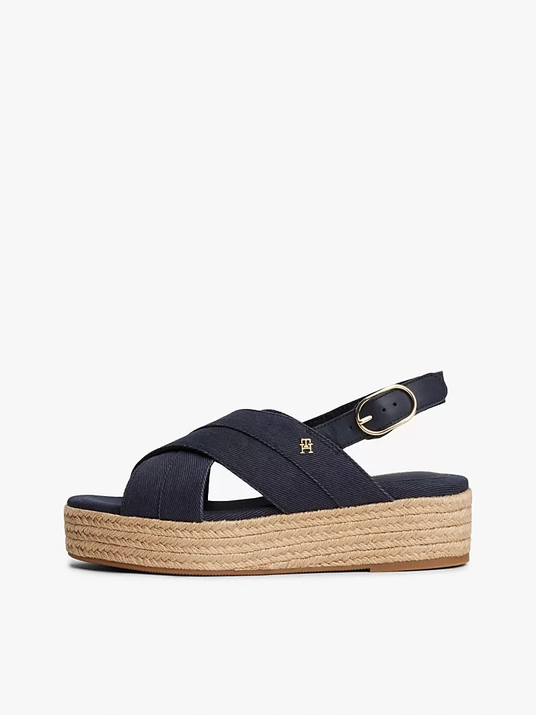 Tommy Hilfiger Kadın Denim Platform Espadril Sandalet