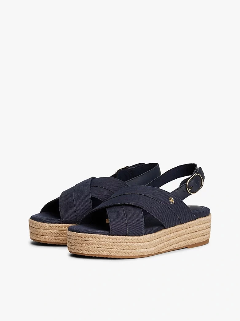 Tommy Hilfiger Kadın Denim Platform Espadril Sandalet
