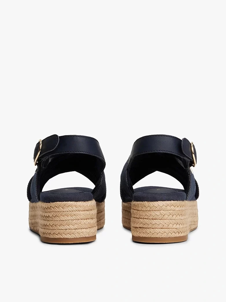 Tommy Hilfiger Kadın Denim Platform Espadril Sandalet