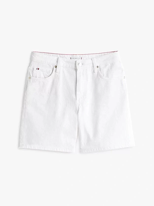 Tommy Hilfiger Kadın Beyaz Orta Bel Kot Şort