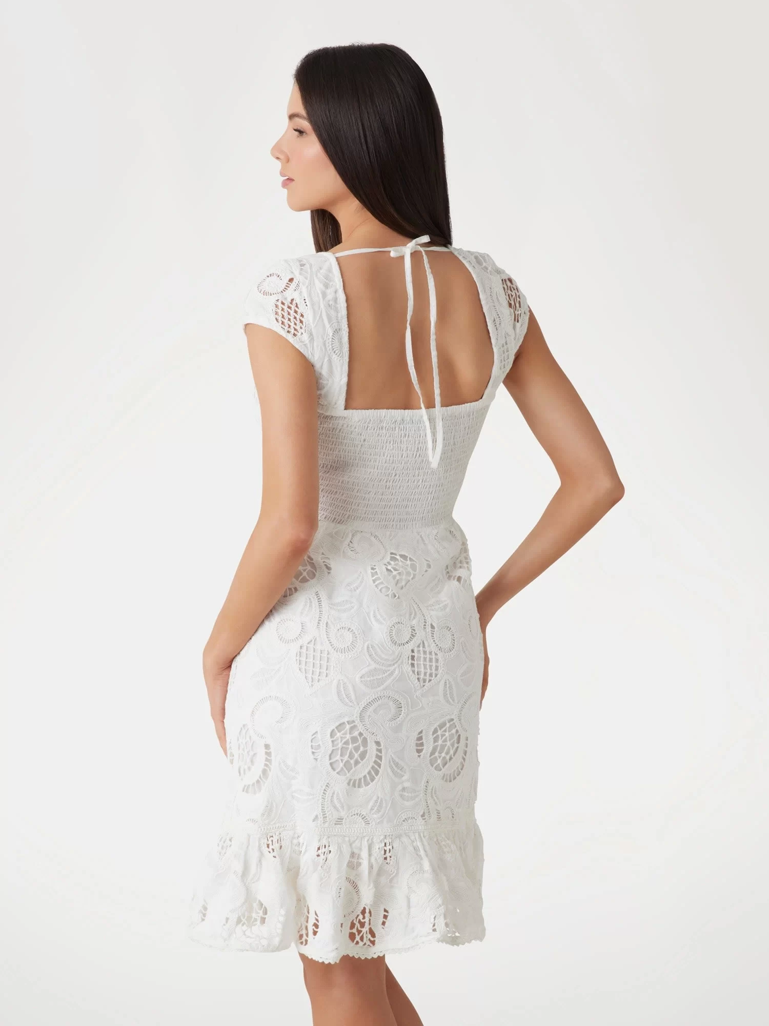 Guess Domıtılla Embro Dress Kadın Beyaz Elbise W5GK50WH521-G011