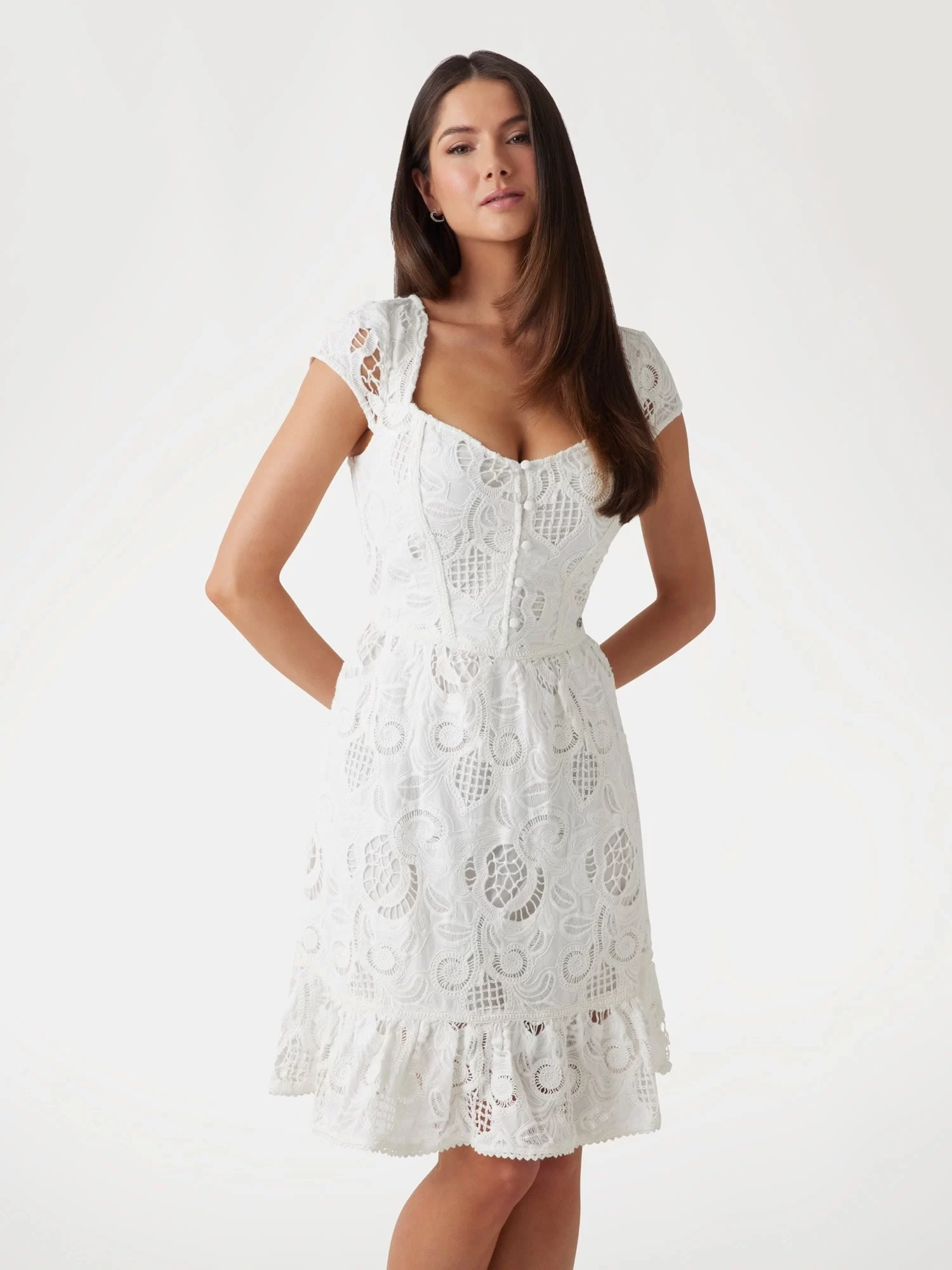 Guess Domıtılla Embro Dress Kadın Beyaz Elbise W5GK50WH521-G011