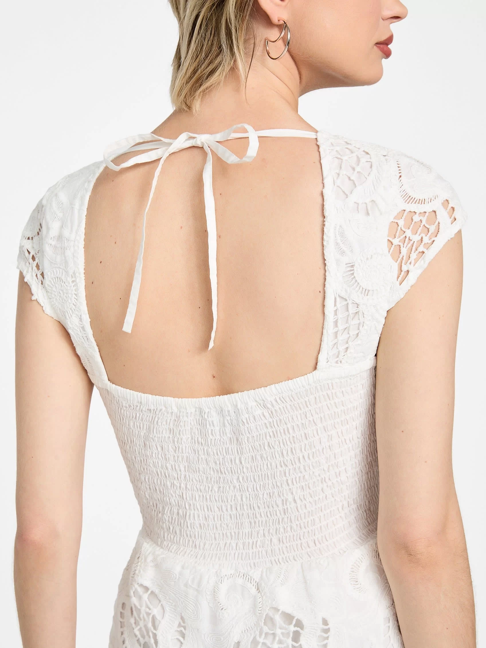 Guess Domıtılla Embro Dress Kadın Beyaz Elbise W5GK50WH521-G011