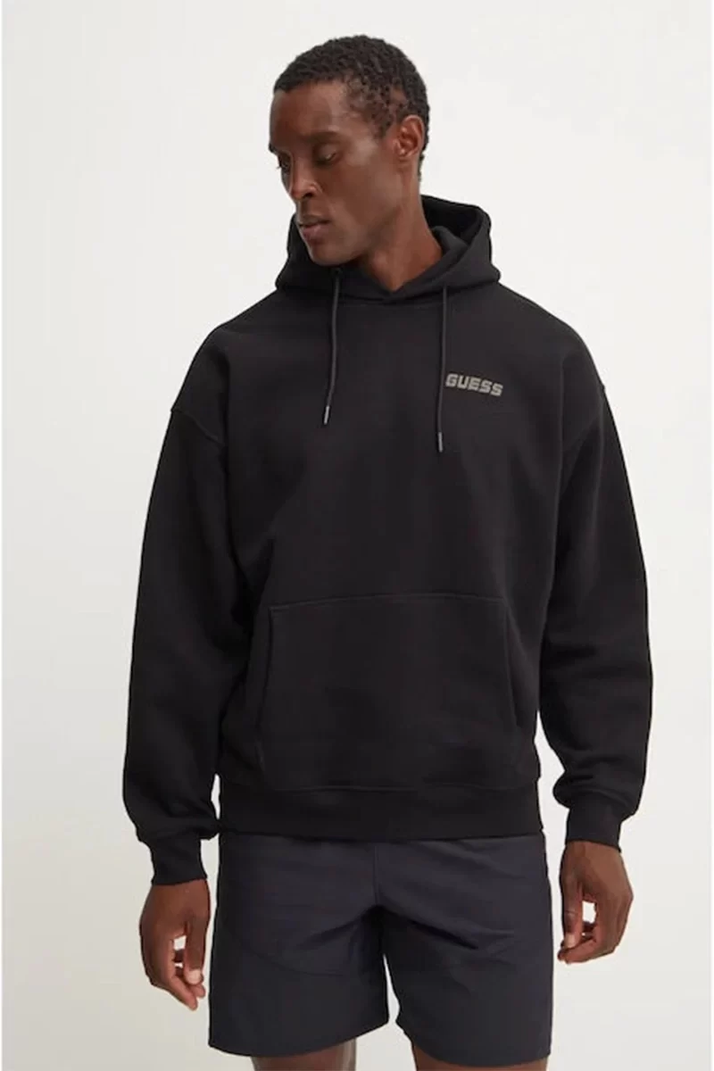 Guess Emıs Hoodıe Sweatshırt Erkek Siyah Sweatshirt Z4YQ00K9V31-JBLK