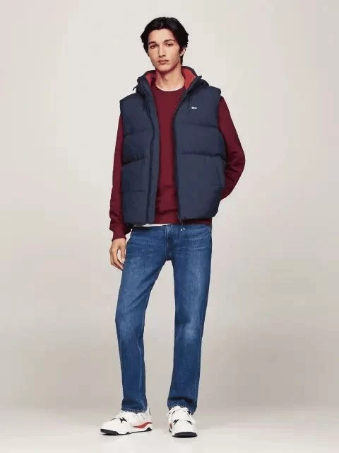Tommy Jeans Erkek Kapşonlu Fermuarlı Lacivert Yelek